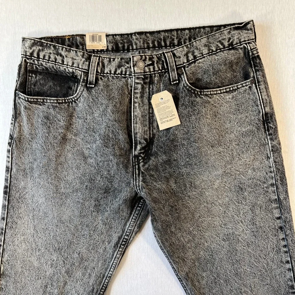 NEW Levis 512 Slim Taper Stretch Jeans Mens 36x32 Gray Acid Wash Denim NWT